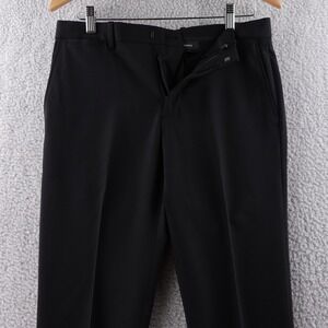 Theory Marlo New Tailor 2 Mens Black Flat Front Dress Pants 30x30 Wool Blend